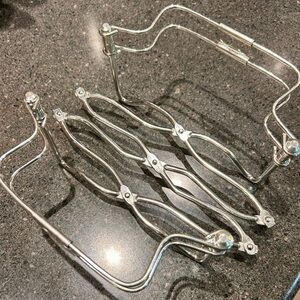 Vintage chrome accordion casserole dish holder